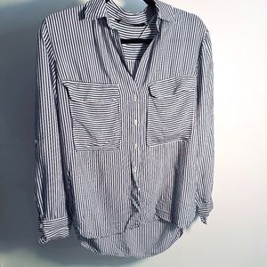 ZARA WOMEN Striped Button-Down Collared